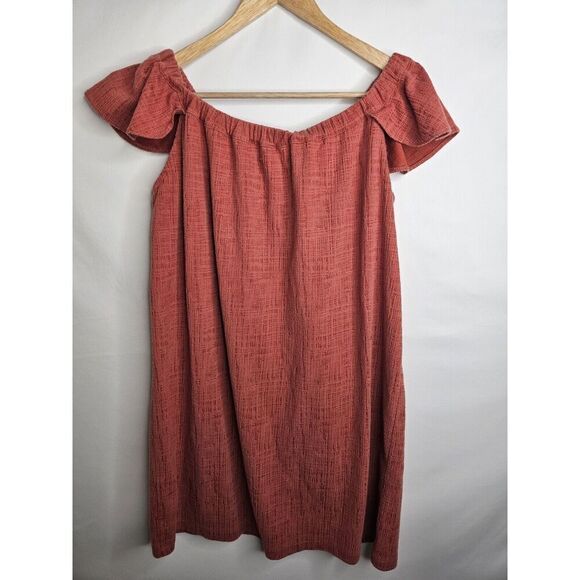 Madewell Texture & Thread Off-the-Shoulder Dress Size Medium - Picture 5 of 11